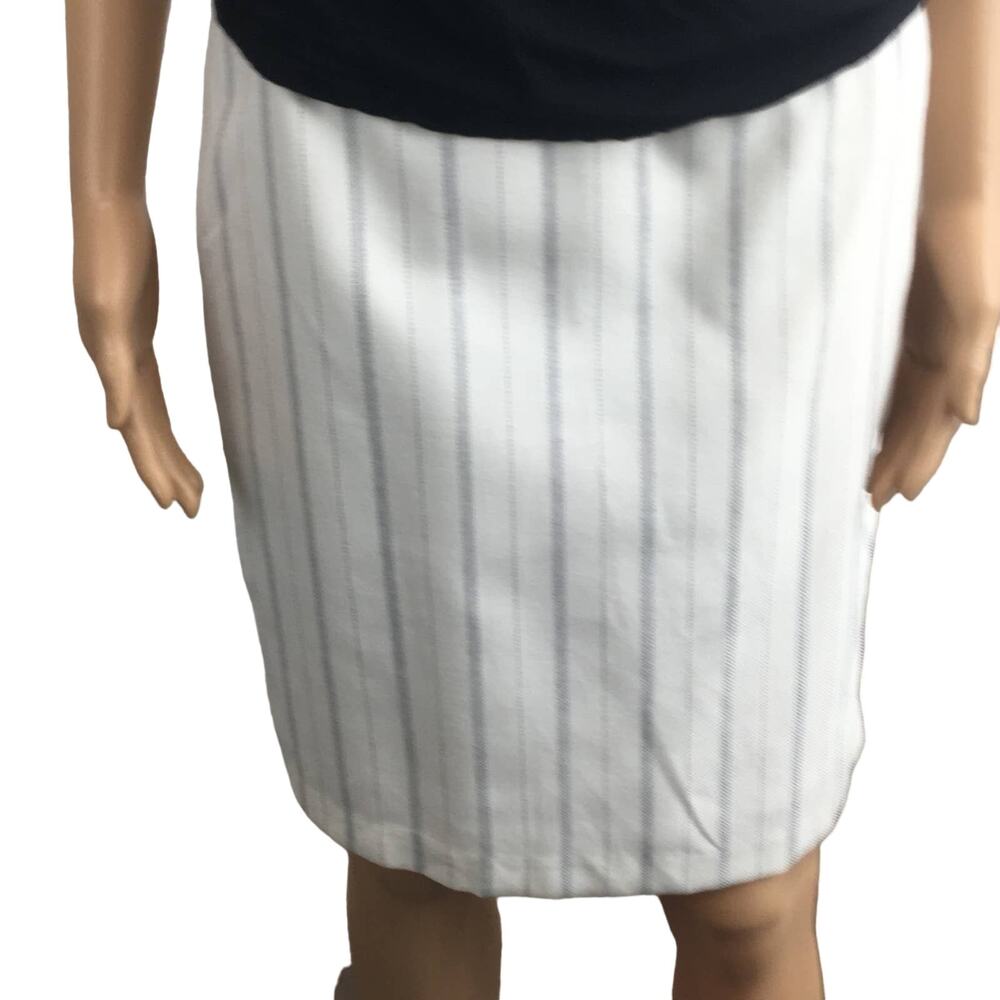 Maggie Lawrence White Striped Lined Skirt  Size 10